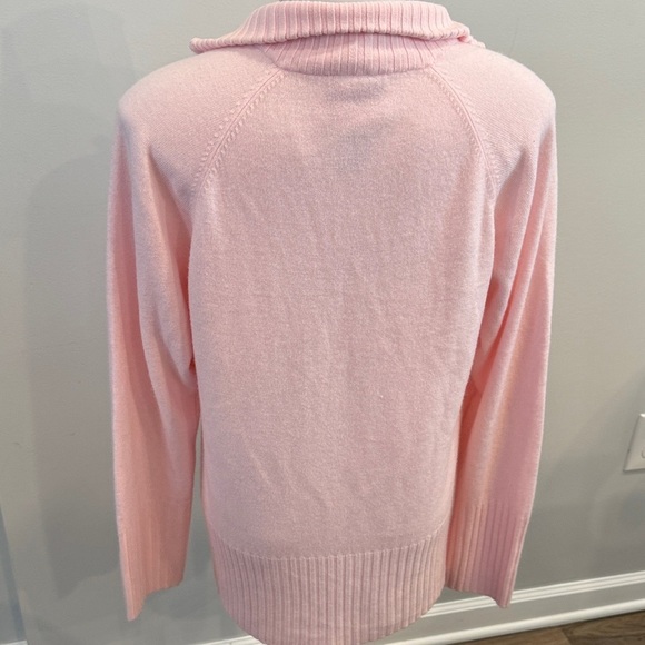 Quacker Factory XS Light Pink Sparkle Zippered Cardigan - Picture 8 of 9